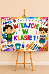 Witajcie w Klasie 1  - Plakat Powitalny XXL ( wzór 2)  