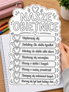 Nasze Obietnice - Wklejka A4 Czarno-Biała