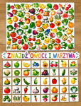  Znajdź  Elementy Na Planszy - Owoce i Warzywa
