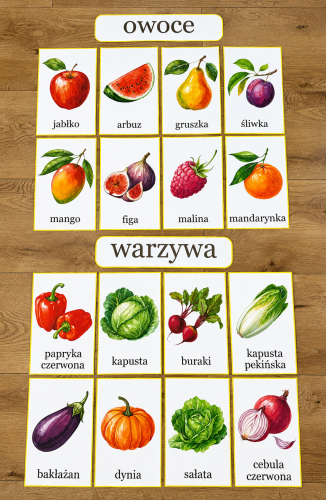 Plansze z Ilustracjami - Owoce i Warzywa