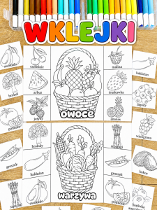Owoce i Warzywa - Książeczka Składna / Wklejka