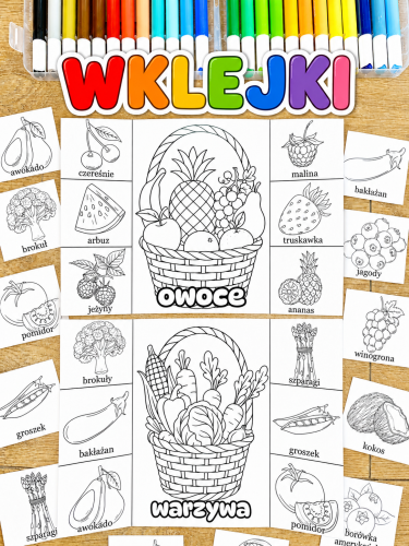 Owoce i Warzywa - Książeczka Składna / Wklejka