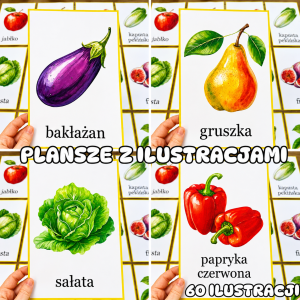 Owoce i Warzywa - Plansze z Ilustracjami   