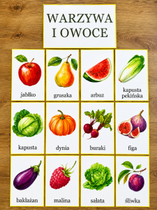 Plansze z Ilustracjami - Owoce i Warzywa
