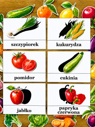  Dopasuj Cienie - Owoce i Warzywa