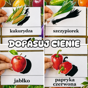  Dopasuj Cienie - Owoce i Warzywa