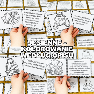 Jesienne  kolorowanie ilustracji według opisu 