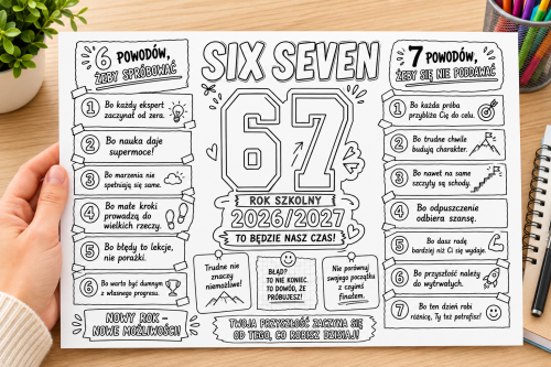 Six - Seven - Wklejka Biało- Czarna  A4