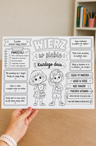 Wierz  w Siebie  - Wklejka Czarno - Biała A4  