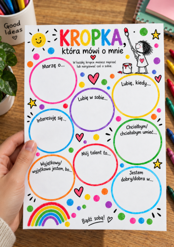 Kropka Która Mówi o Mnie - Plansza A4 ( Kolorowa ) 