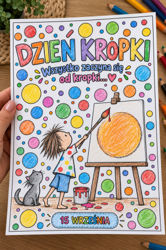Dzień Kropki- Kolorowanka A4 ( wzór 2)