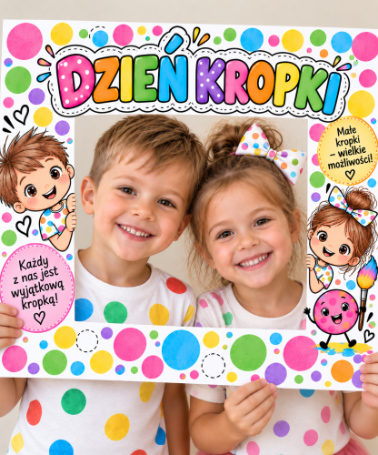 Dzień Kropki - Fotobudka / Ramka ( pozioma wzór 5)