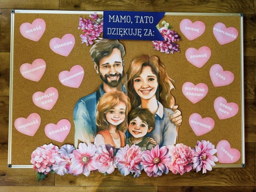Mamo, Tato Dziękuje Za:.... - Gazetka ( wzór 1) - Dzień Mamy i Taty/ Dzień Rodziny 