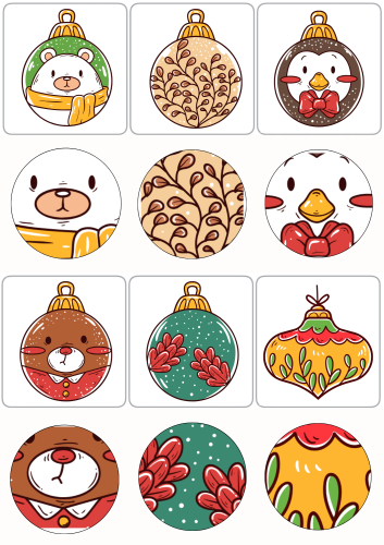 Znajdź Bombkę- Dopasuj  Kółeczka