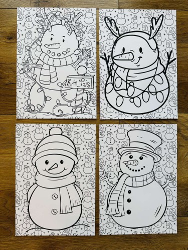 Zima- Bałwanki - kolorowanki/ prace plastyczne