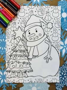Święta/ Zima- Bałwanki - kolorowanki/ prace plastyczne 