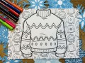 Święta - Zabawa w projektanta sweterków-kolorowanki 