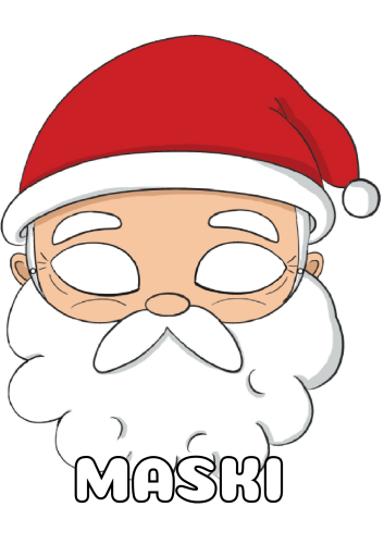 Święta/  Mikołajki - Maski dla dzieci kolorowe/biało-czarne