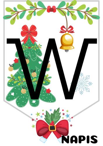 Mikołajki/ Święta - Witaj św. Mikołaju Napis / Girlanda