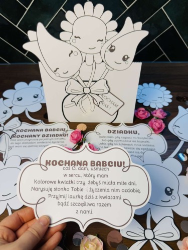 Dzień Babci i Dziadka - Kartka/ Laurka z życzeniami  