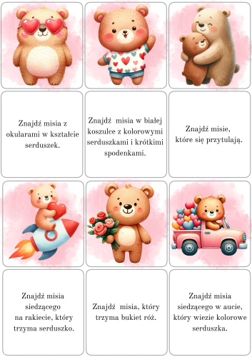 Walentynki - Znajdź Misia- Opisy