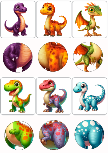 Dzień Dinozaura - Dopasuj Kółeczka