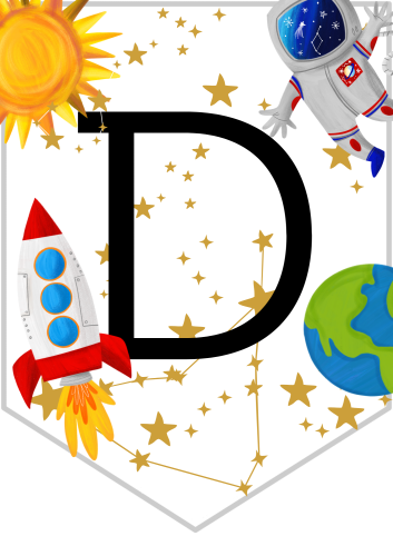 Kosmos / Dzień Kosmosu - Napis Girlanda Dzień Kosmosu