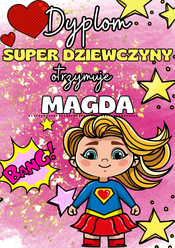 Dzień Dziewczyny - Dyplom 3 z możliwością edycji tekstu   