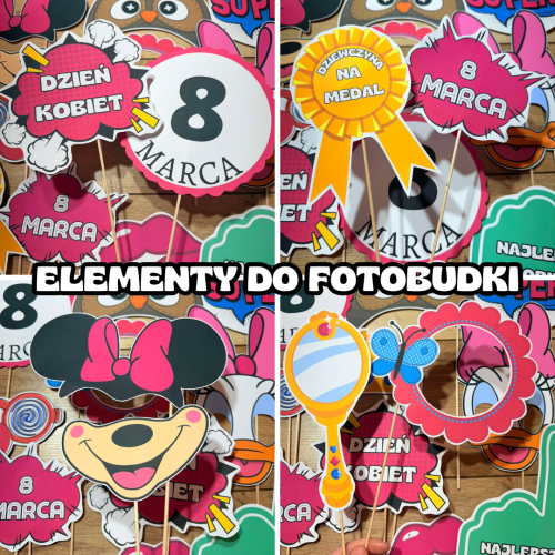 Dzień Kobiet- Elementy do fotobudki