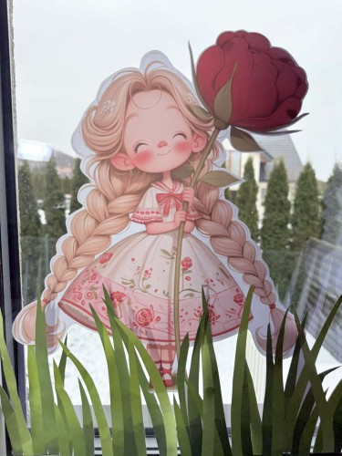 Wiosna- Dziewczynki Dekoracje Dwustronne  z motylami 