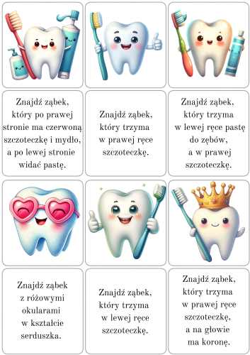 Dzień Dentysty - Znajdź Ząbka- według opisu