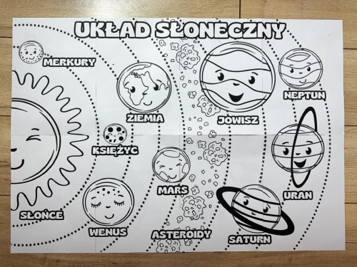 Kosmos/ Dzień Kosmosu - Kolorowanka XXL Układ Słoneczny