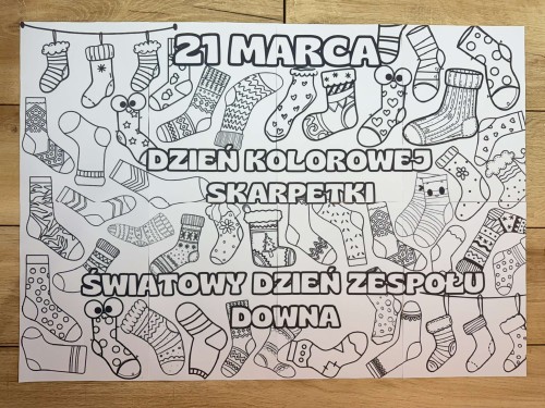 Dzień Kolorowej Skarpetki- Skarpetki Kolorowanka XXL