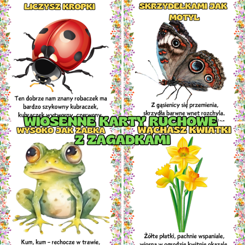 Wiosna/ Pierwszy Dzień Wiosny- Karty Ruchowe 