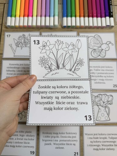 1. a Pierwszy Dzień Wiosny/ Wiosna- Kolorowanie według opisu  
