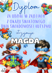 Dzień Autyzmu - Dyplom z możliwością samodzielnej  edycji tekstu