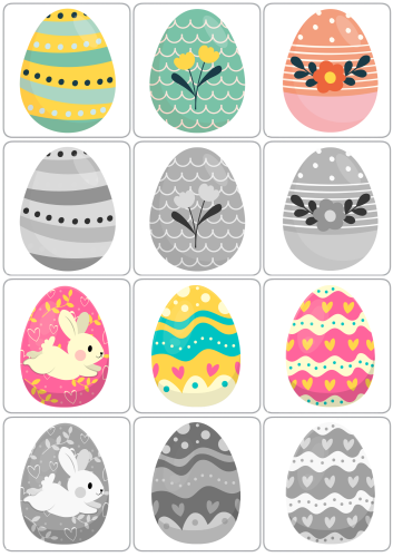 Wielkanoc - Pisanki - Dopasuj Cienie