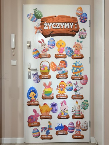 Wielkanoc - Tabliczki z życzeniami na drzwi