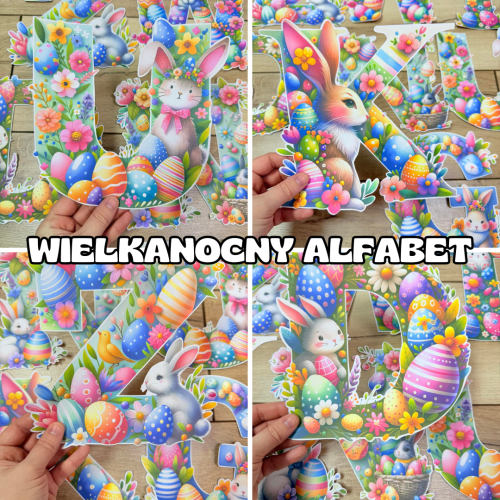 Wielkanocny  Cały Alfabet z polskimi znakami  - ( wzór 1 )