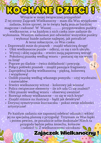 Wielkanoc- Gra Terenowa- Stacje / Punkty Zadaniowe