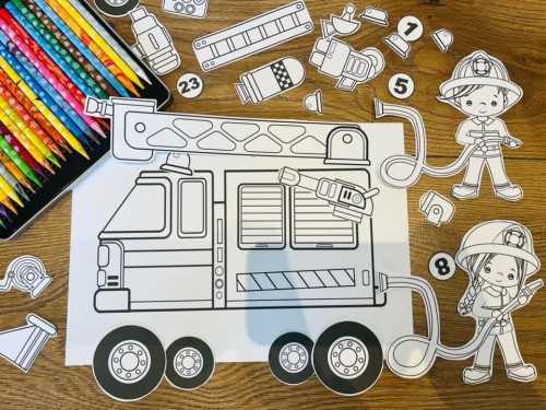 Dzień Strażaka- Wóz strażacki - Praca Plastyczna