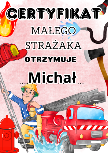 Dzień Strażaka- Certyfikat z możliwością edycji tekstu