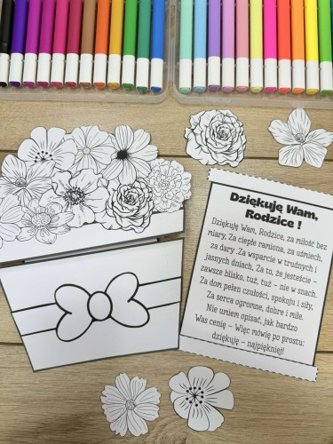 Bukiety Rozkładane z życzeniami - Dzień Mamy i Taty/ Dzień Rodziny 