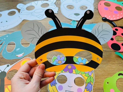 Dzień Pszczoły i inne okazje - Maski kolorowe oraz biało czarne