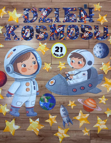 Dzień Kosmosu- Dekoracje Zestaw ( Ilustracje + Napis)