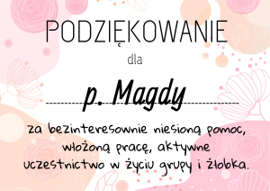 Zakończenie Roku- Podziękowania dla rodziców z możliwością edycji 