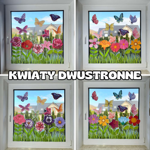 Lato - Dekoracje Kwiaty Dwustronne i Motyle    