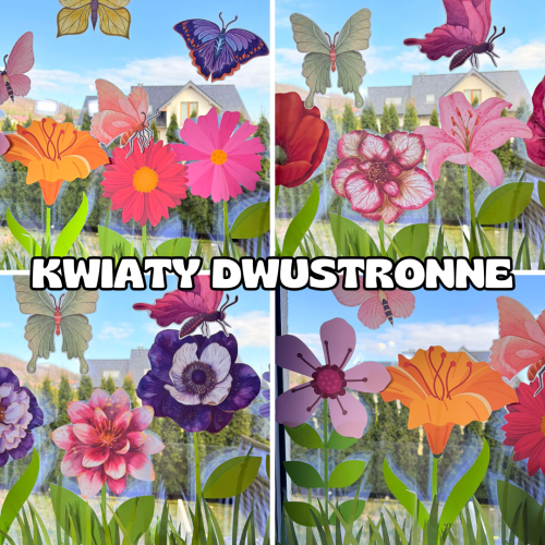 Lato - Dekoracje Kwiaty Dwustronne i Motyle   