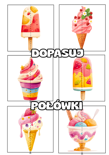 Lato - Lody - Dopasuj Połówki