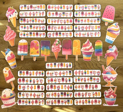 Lato - Lody - Sekwencje/ Ułóż według wzoru  